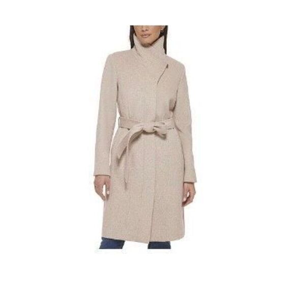 NWT Cole Haan Slick Wool-Blend Long Coat- size 12 - Picture 1 of 12